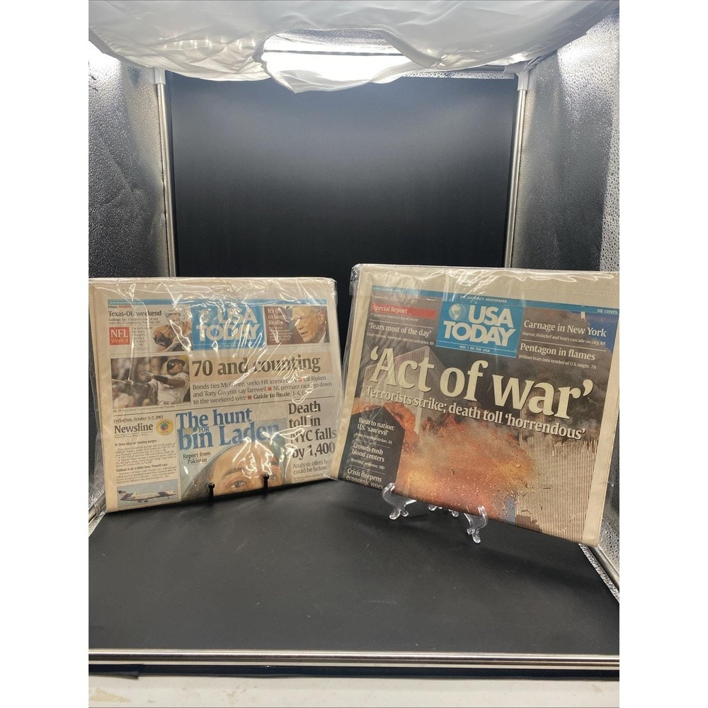 USA Today September 12, 2001 'Act of war' 9/11 coverage, Hunt For Bin Laden